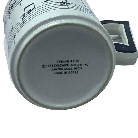 Vtg 1984 Chadwick Miller Musical Sheet Music Notes Cup Mug Note Handle Composer - Picture 5 of 6